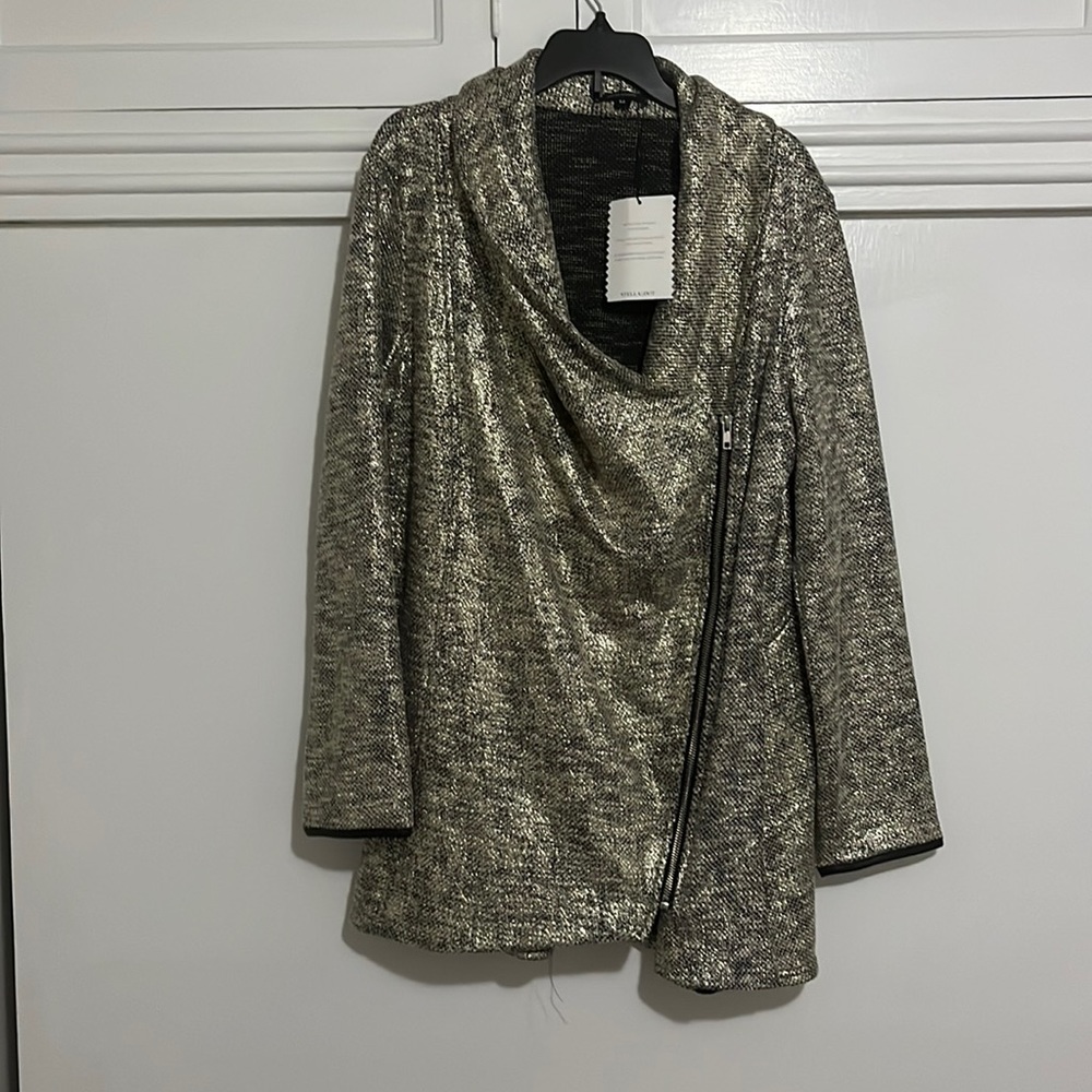 Stella and Dot Metallic Tweed Moto Jacket